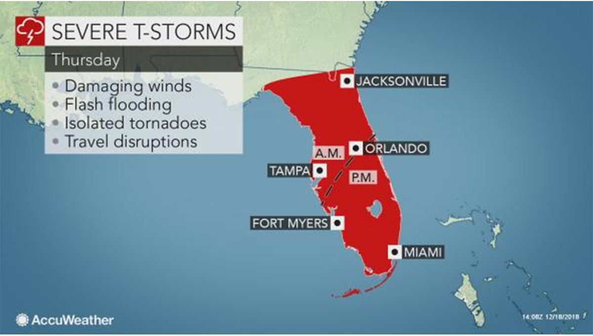 Flórida enfrenta risco de tempestade nesta quinta-feira (20/10/208)
