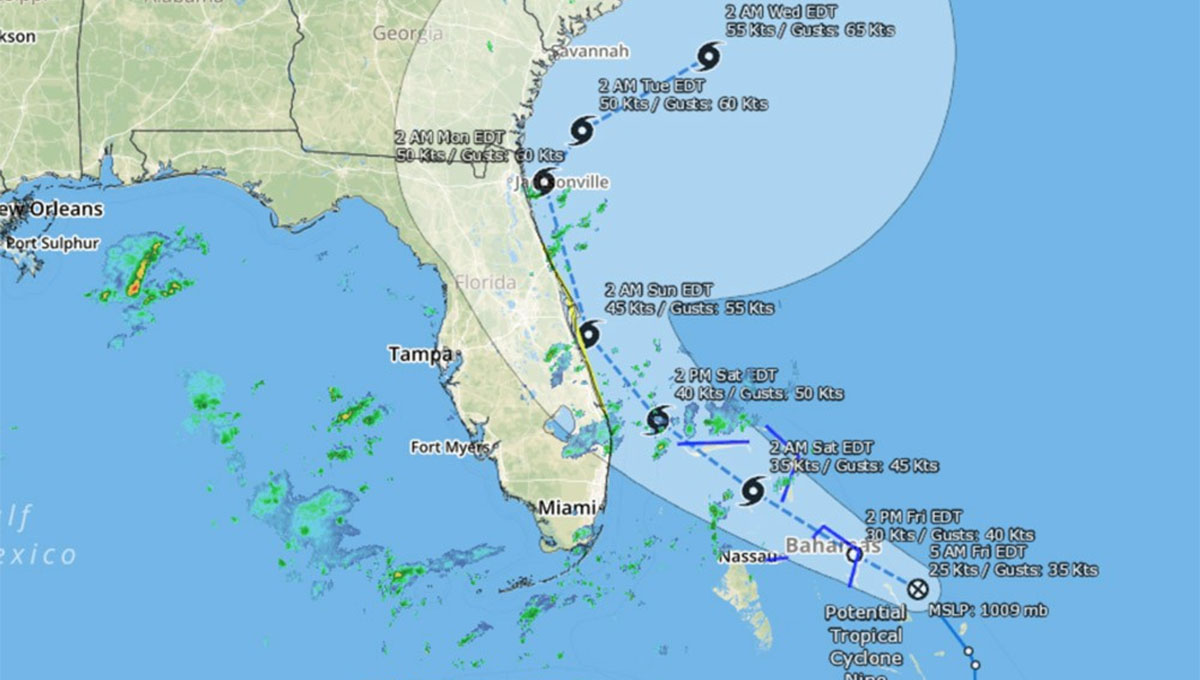 Tempestade tropical Humberto pode atingir a Flórida neste fim de semana